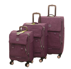 סט 3 מזוודות מבד צבעוני