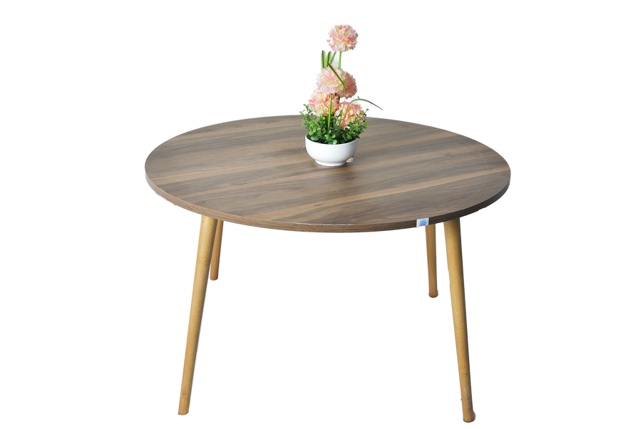 שולחן עץ עגול נמוך